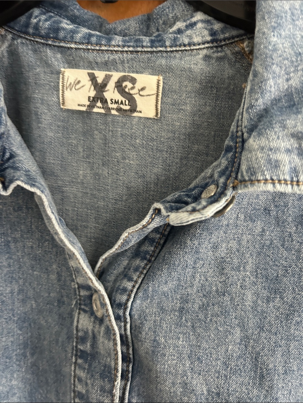 We The Free Hannah Denim Mini Dress - Light Blue - Picture 2 of 8